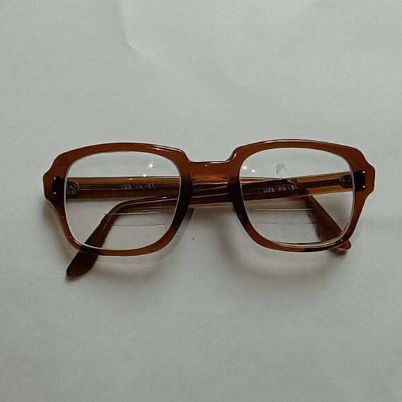Vintage Eyeglasses Frame USS Brown Nerd Frames 4 1/2-5 3/4 - Picture 7 of 11